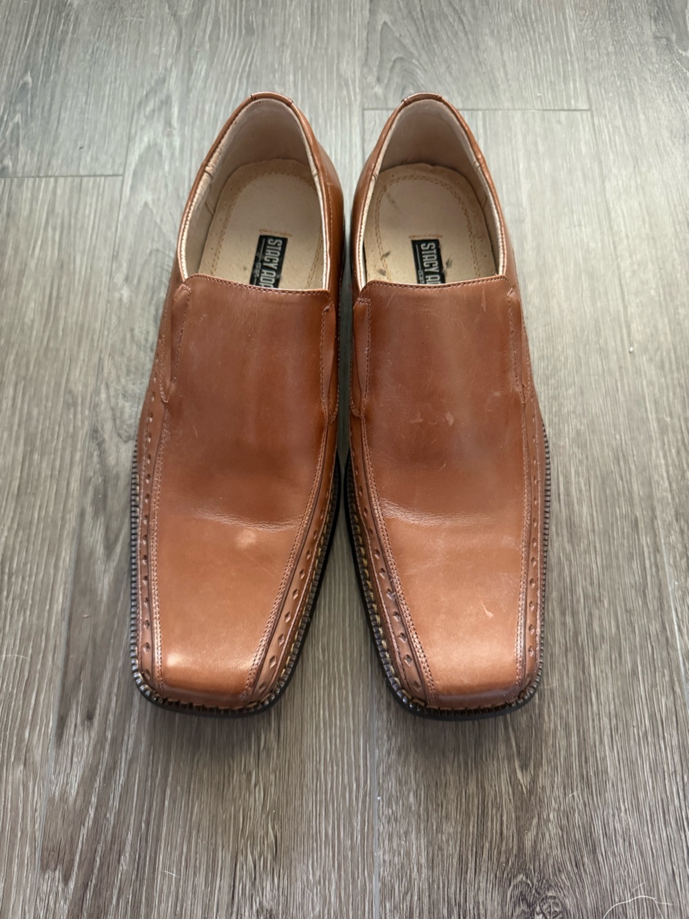 Stacy Adams Tan Leather Slip-On Loafers